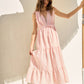 Peach Striped V - Neck Back Tiered Maxi Dress - Purpose + Passion Boutique