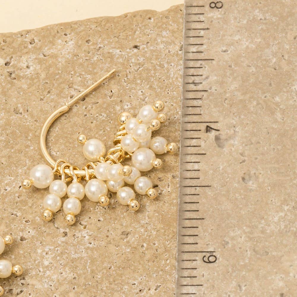 Pearl Beaded Fringe Drop Earrings - Purpose + Passion Boutique