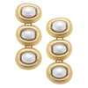Pearl Earrings in Worn Gold + Ivory - Purpose + Passion Boutique