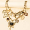Pearl + Heart Charms Statement Necklace - Purpose + Passion Boutique