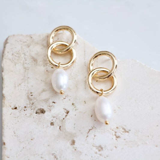 Pearl Infinity Earrings - Purpose + Passion Boutique