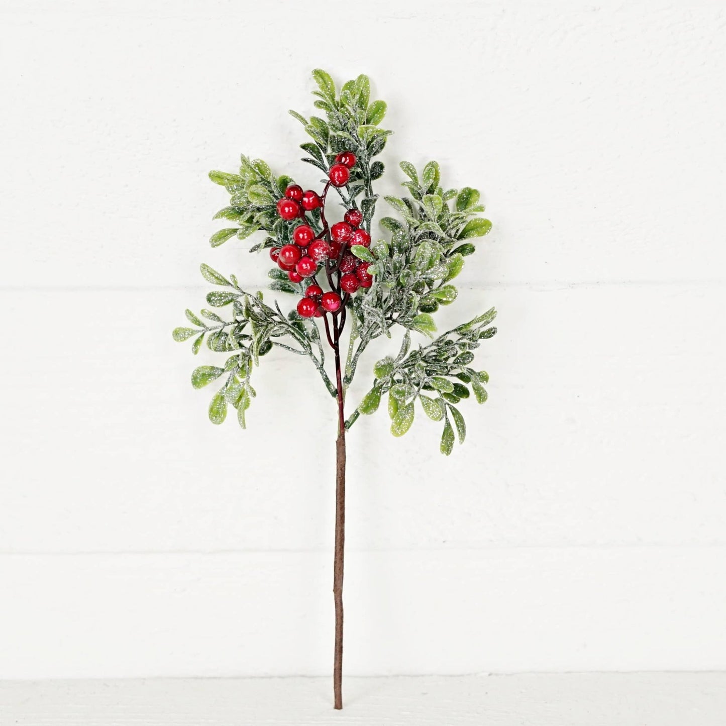 Pick - Icy Sparkle Boxwood with Red Berry - 14in - Purpose + Passion Boutique