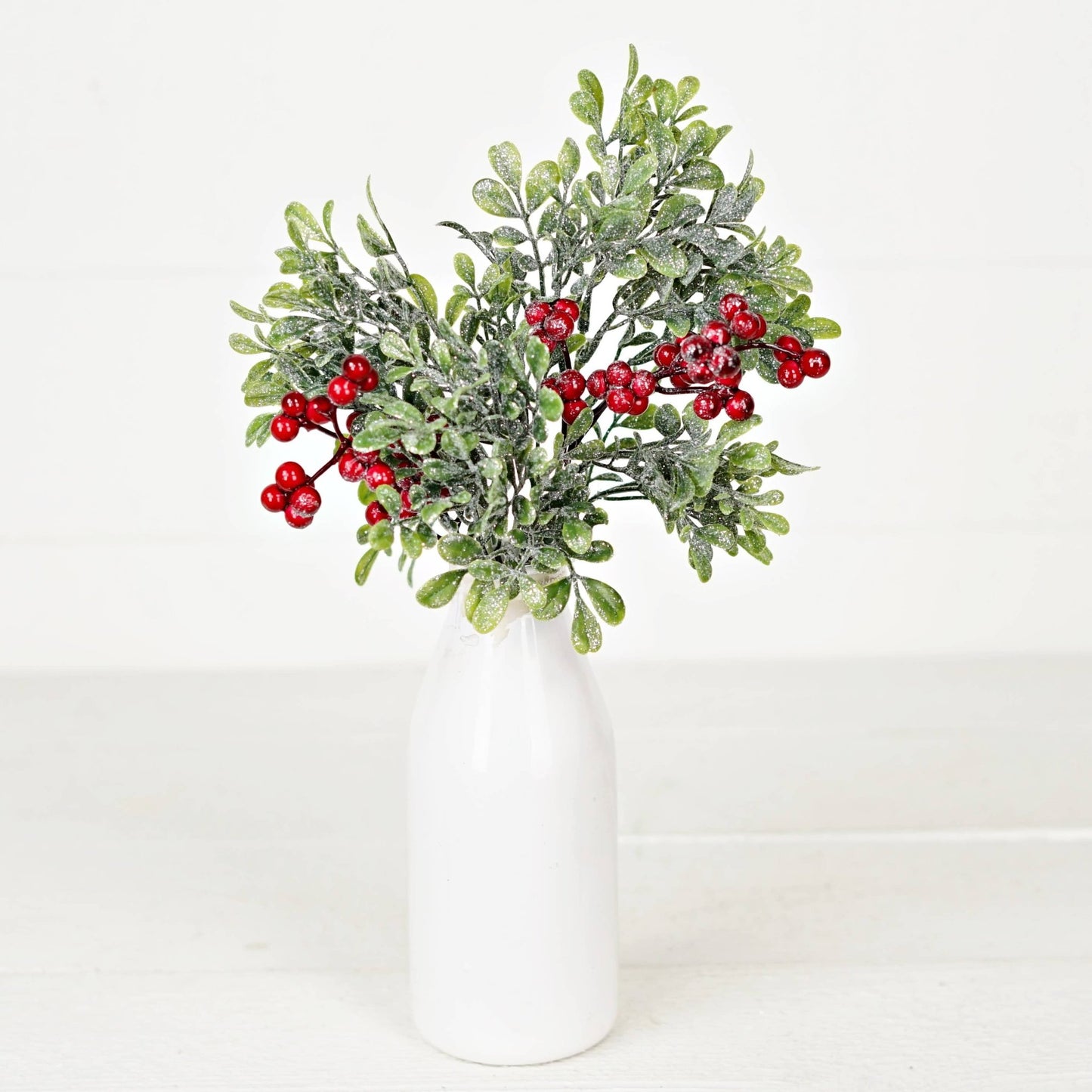 Pick - Icy Sparkle Boxwood with Red Berry - 14in - Purpose + Passion Boutique
