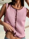 Pink Color Block Sleeveless Round Neck Shift Sweater Vest - Purpose + Passion Boutique