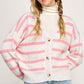 Pink Cozy Striped Pullover - Purpose + Passion Boutique