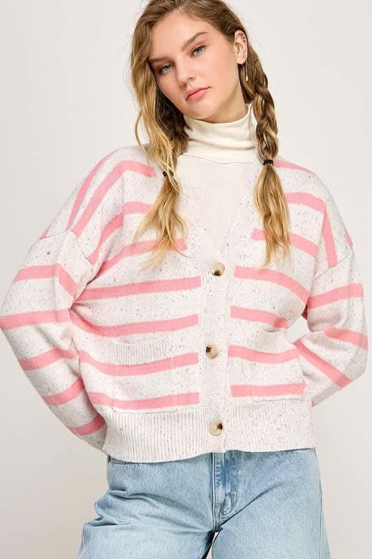 Pink Cozy Striped Pullover - Purpose + Passion Boutique