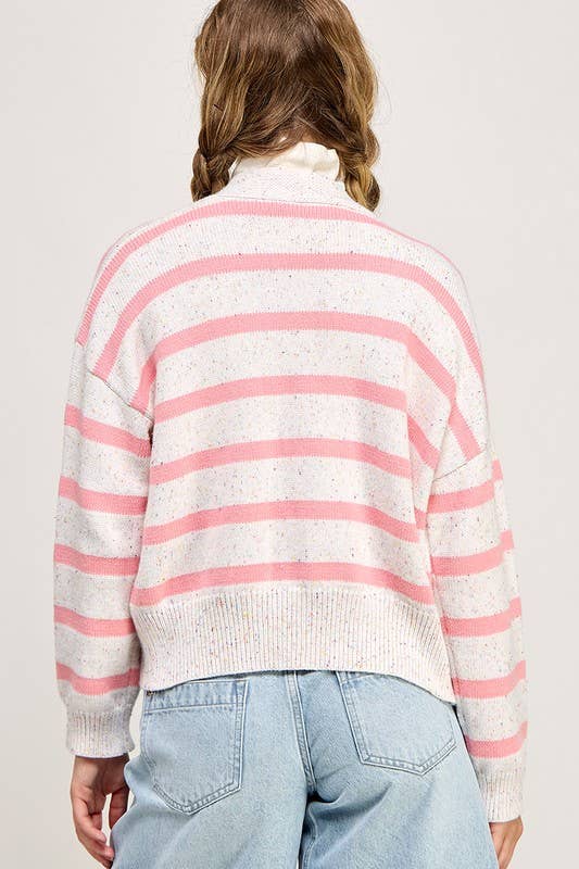 Pink Cozy Striped Pullover - Purpose + Passion Boutique