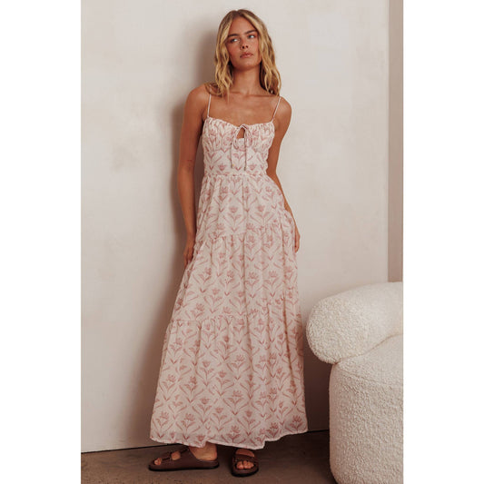 Pink Front Tie Maxi Dress - Purpose + Passion Boutique