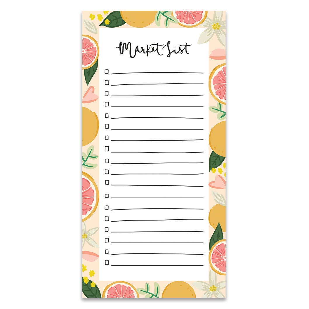 Pink Grapefruit Market List Notepad - Purpose + Passion Boutique