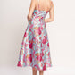 Pink & Light Blue Floral Spaghetti Strap Midi Dress - Purpose + Passion Boutique