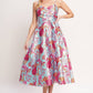 Pink & Light Blue Floral Spaghetti Strap Midi Dress - Purpose + Passion Boutique
