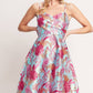 Pink & Light Blue Floral Spaghetti Strap Midi Dress - Purpose + Passion Boutique