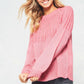 Pink Long Sleeve Knit Sweater - Purpose + Passion Boutique