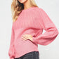 Pink Long Sleeve Knit Sweater - Purpose + Passion Boutique