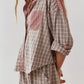 Pink plaid patchwork loose pajama set - Purpose + Passion Boutique