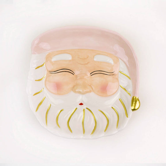 Pink Santa Dessert Plate - Purpose + Passion Boutique