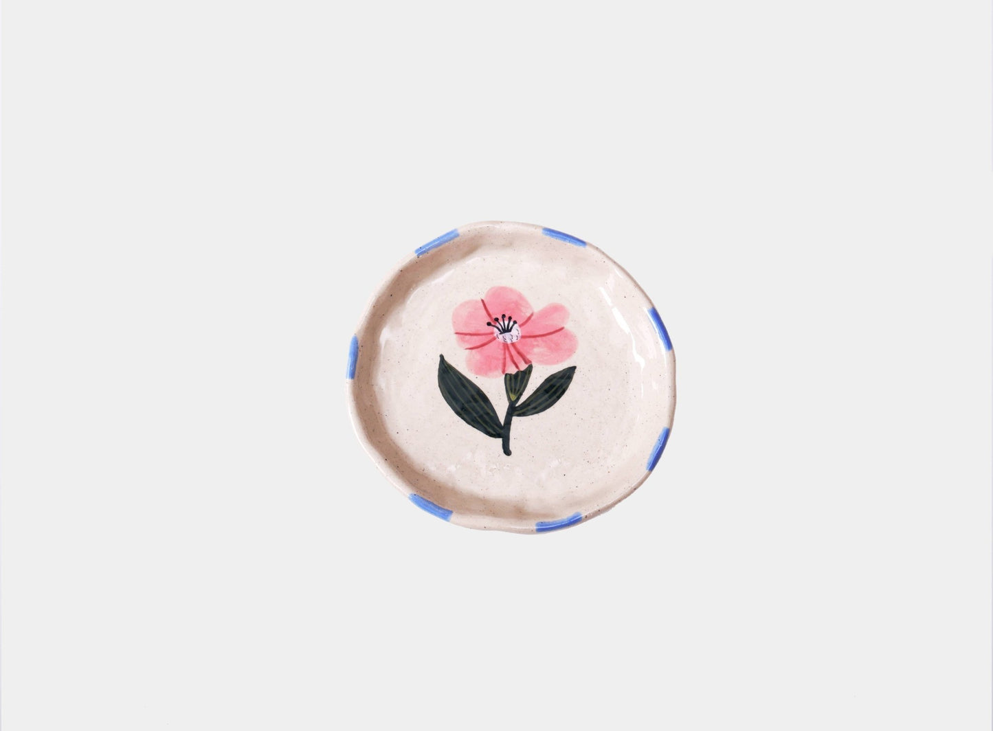 Pink Single Flower Trinket Ceramic Tray - Purpose + Passion Boutique