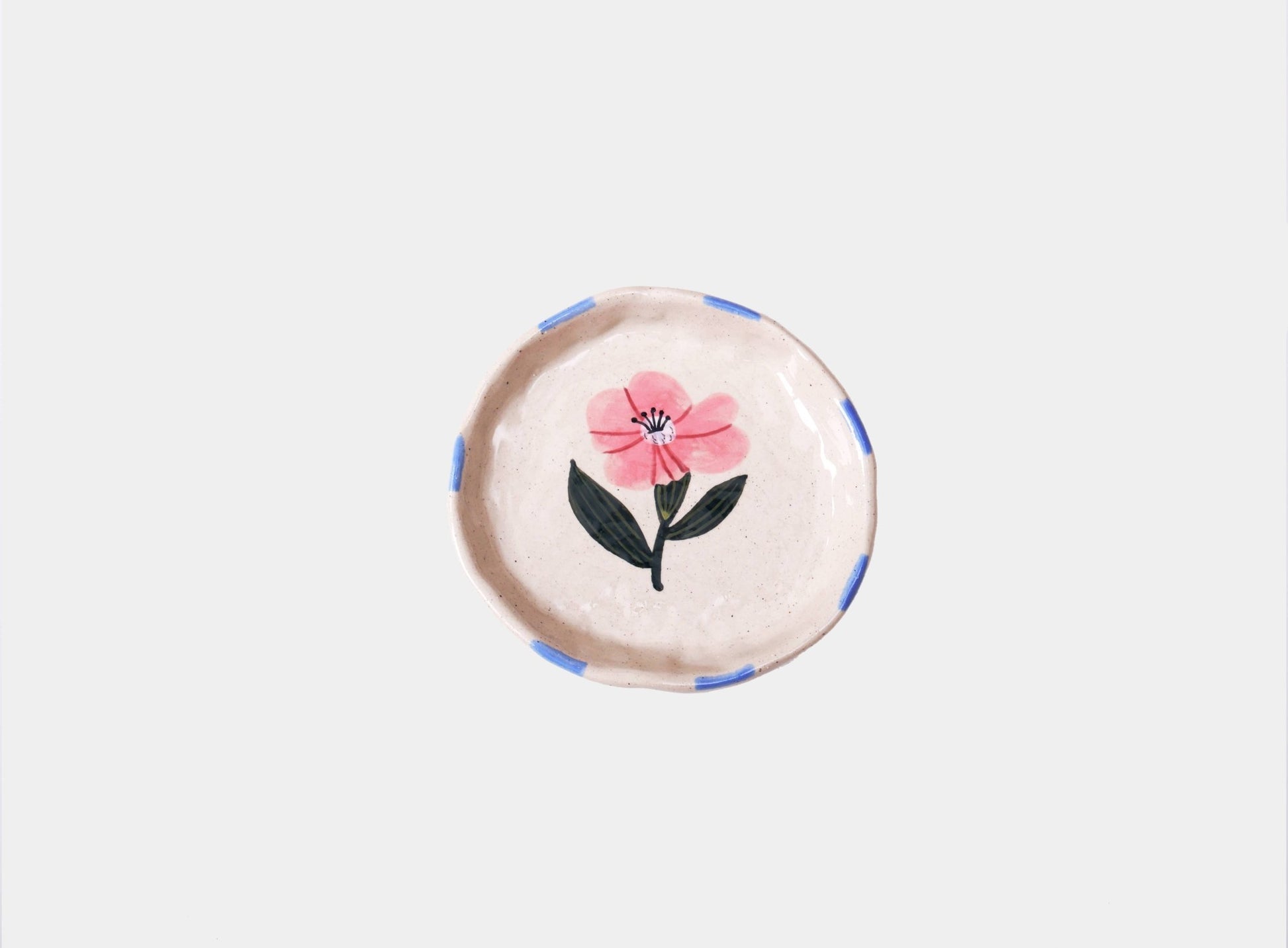 Pink Single Flower Trinket Ceramic Tray - Purpose + Passion Boutique