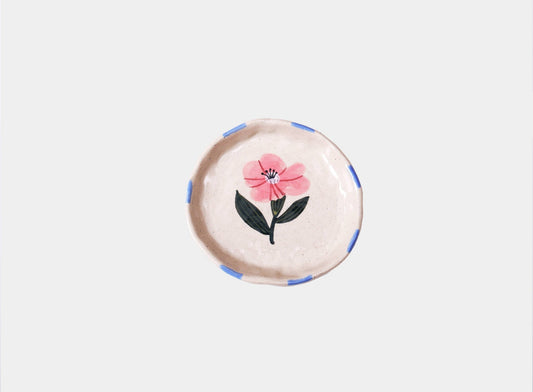 Pink Single Flower Trinket Ceramic Tray - Purpose + Passion Boutique