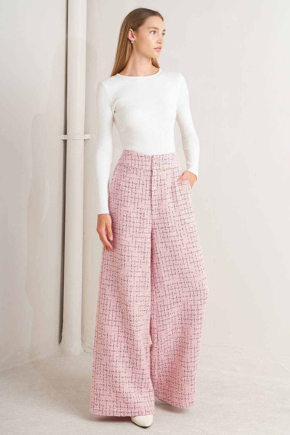 Pink Tweed Pant - Purpose + Passion Boutique