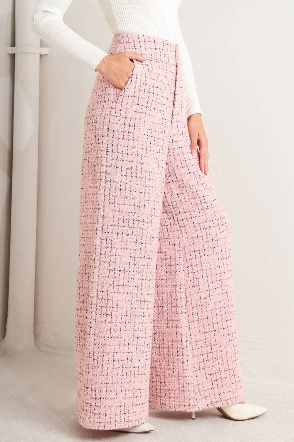 Pink Tweed Pant - Purpose + Passion Boutique