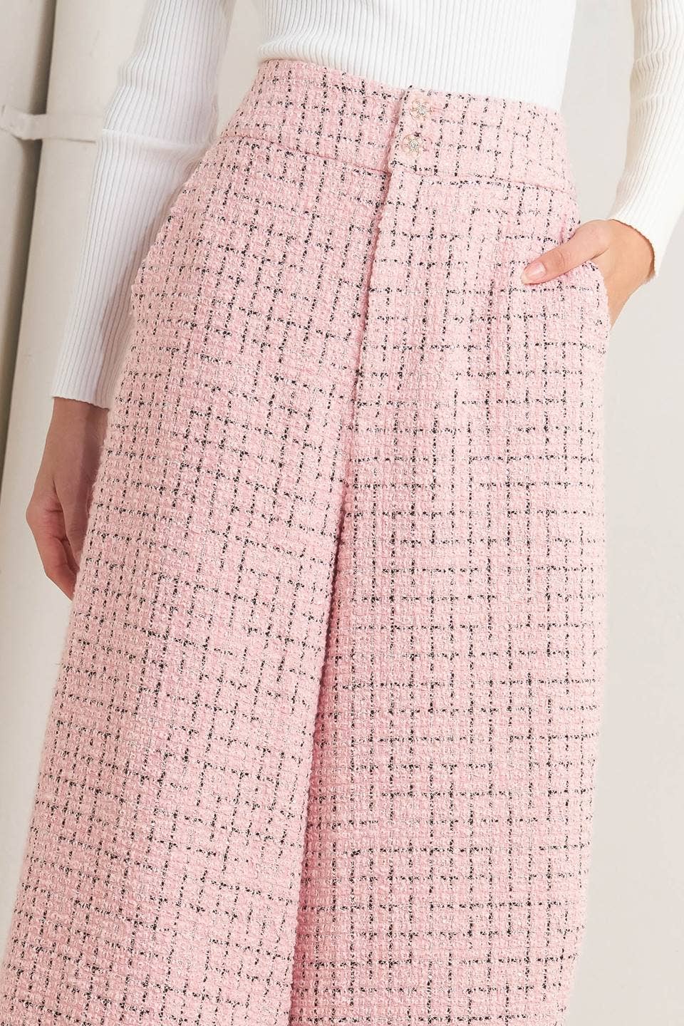 Pink Tweed Pant - Purpose + Passion Boutique