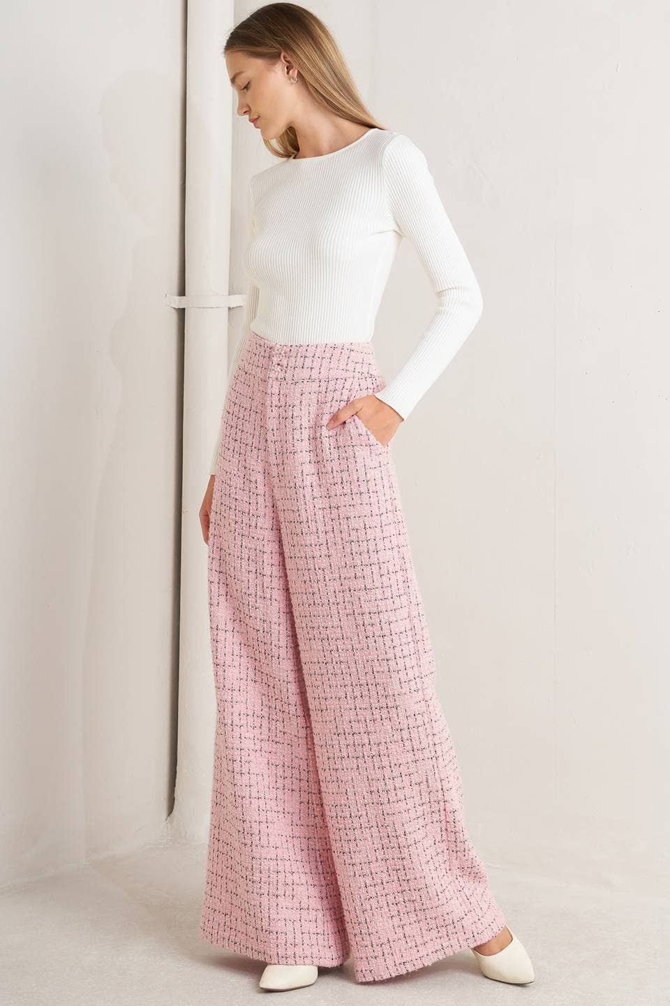 Pink Tweed Pant - Purpose + Passion Boutique