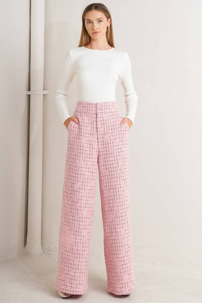 Pink Tweed Pant - Purpose + Passion Boutique