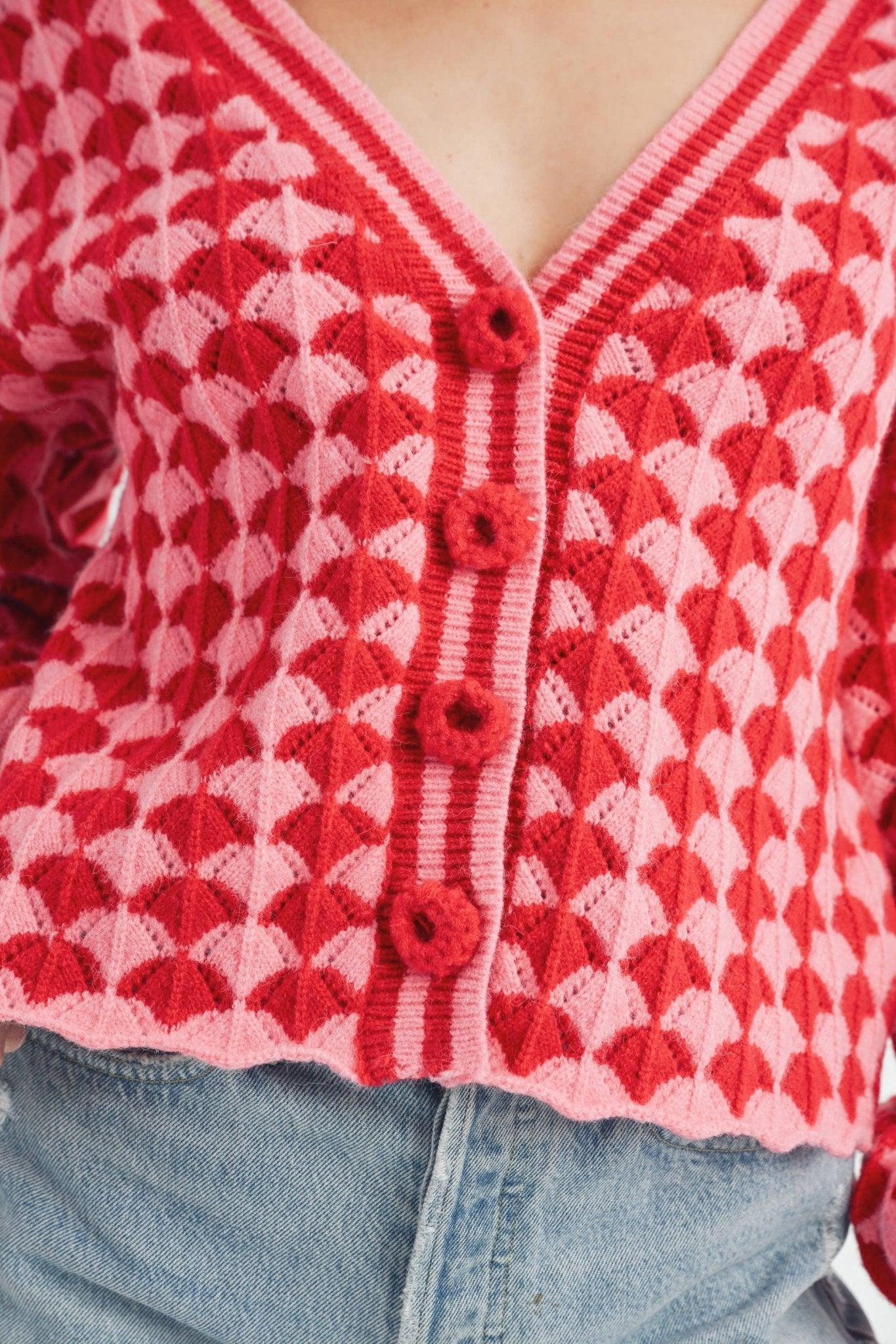 Pink/Red Fantasia Cardigan - Purpose + Passion Boutique