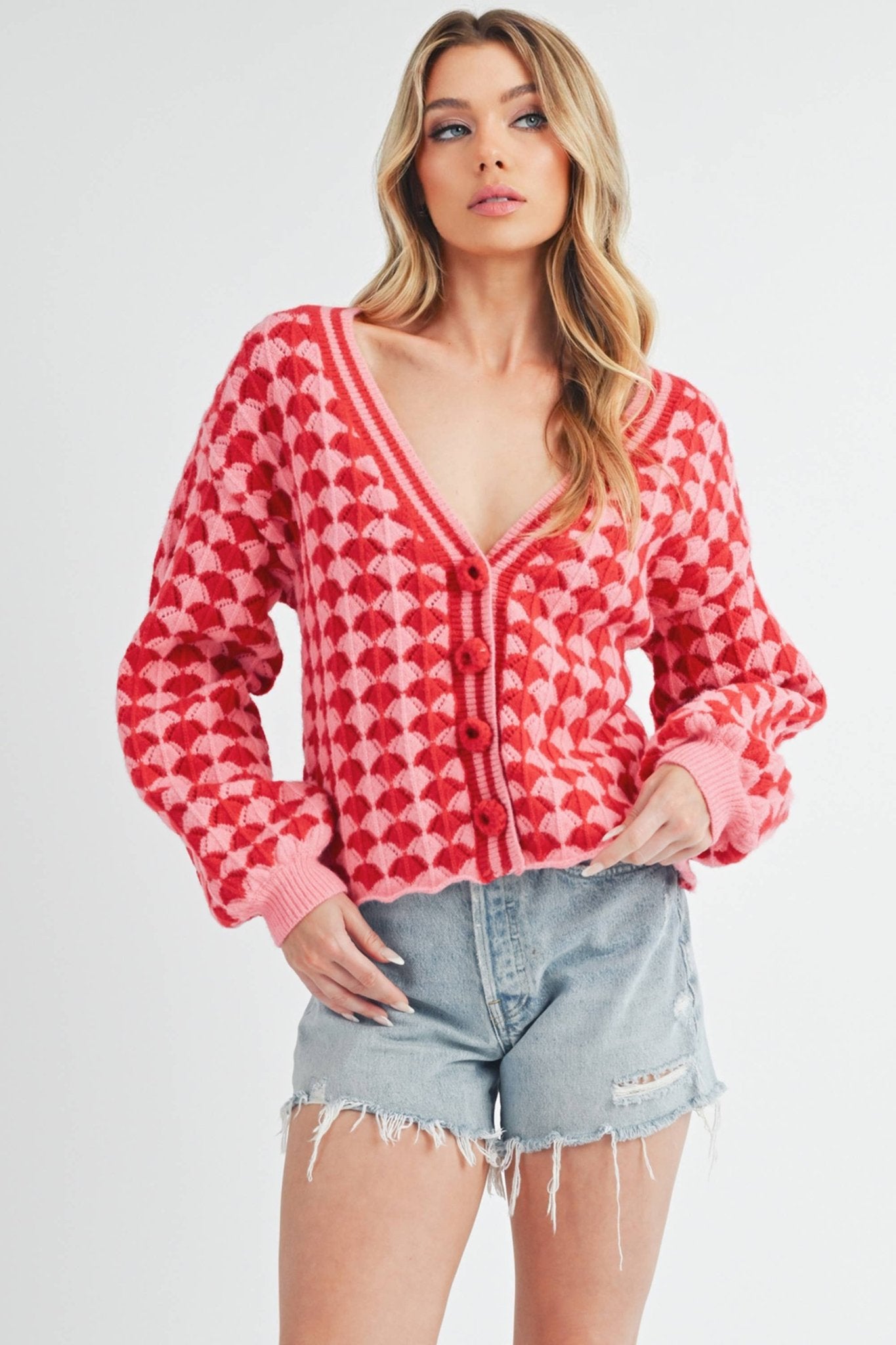 Pink/Red Fantasia Cardigan - Purpose + Passion Boutique