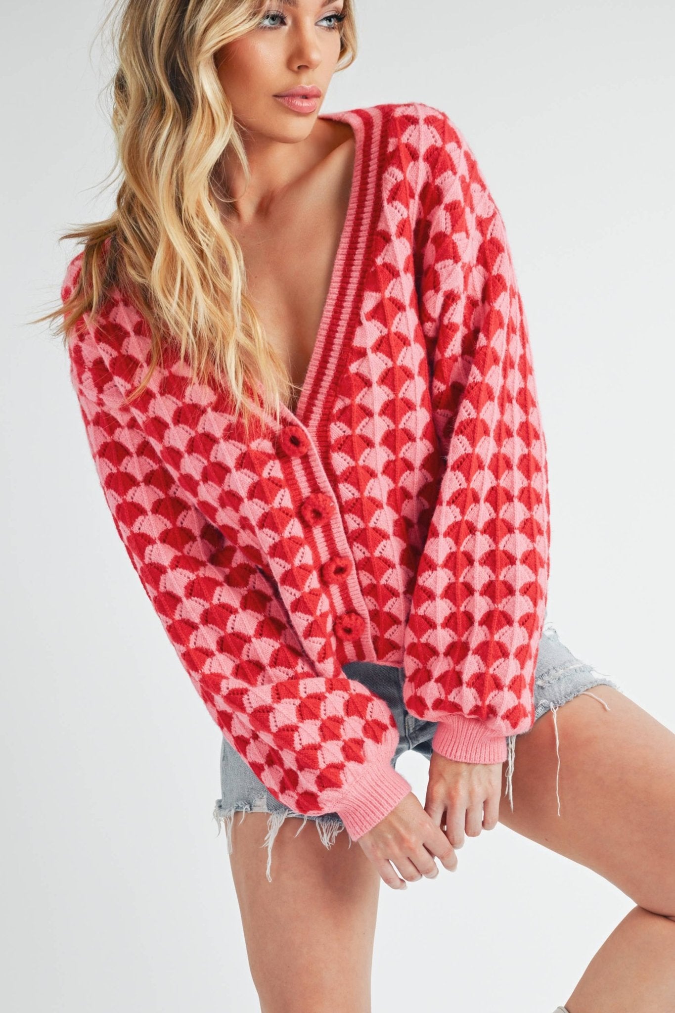 Pink/Red Fantasia Cardigan - Purpose + Passion Boutique