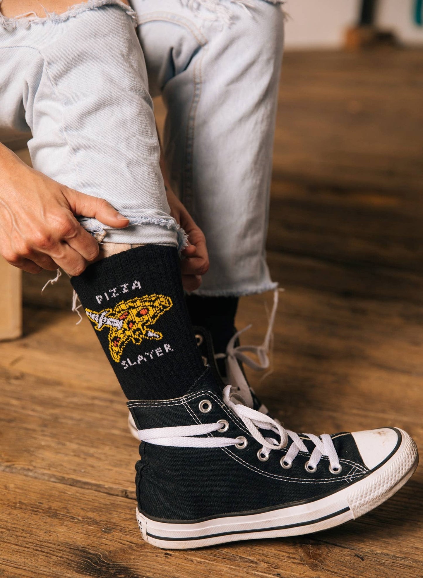 Pizza Slayer Comfy Crew Socks - Purpose + Passion Boutique