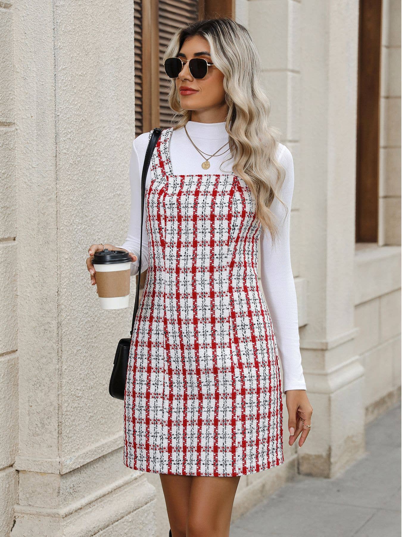 Plaid Jumper Dress - Purpose + Passion Boutique
