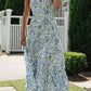 Plunge Halter Backless Floral Maxi Dress - Purpose + Passion Boutique