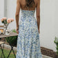 Plunge Halter Backless Floral Maxi Dress - Purpose + Passion Boutique