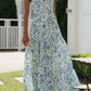 Plunge Halter Backless Floral Maxi Dress - Purpose + Passion Boutique
