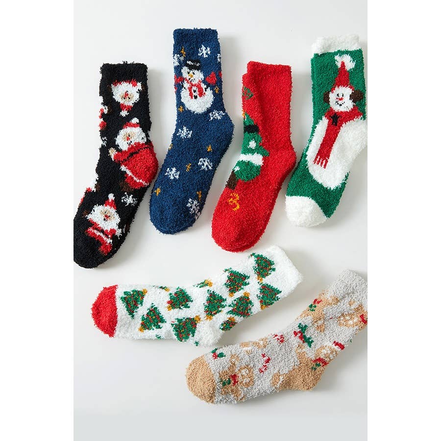 Plush Cozy Christmas Theme Socks - Purpose + Passion Boutique