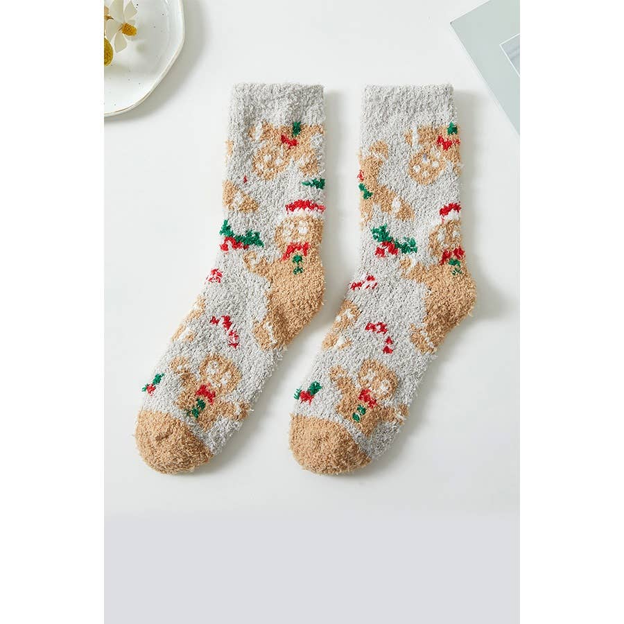 Plush Cozy Christmas Theme Socks - Purpose + Passion Boutique
