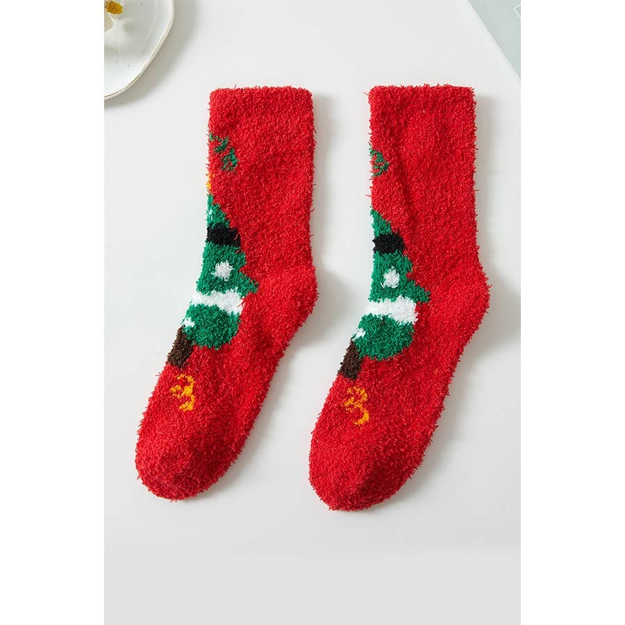 Plush Cozy Christmas Theme Socks - Purpose + Passion Boutique