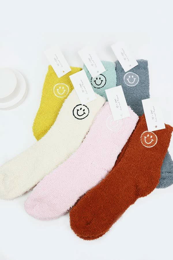 Plush Cozy Smile Socks - Purpose + Passion Boutique