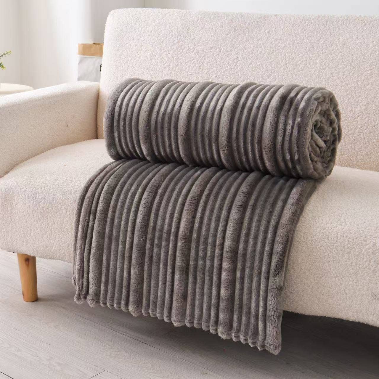 Plush Throw Ultra Soft Ribbed Blanket - Purpose + Passion Boutique