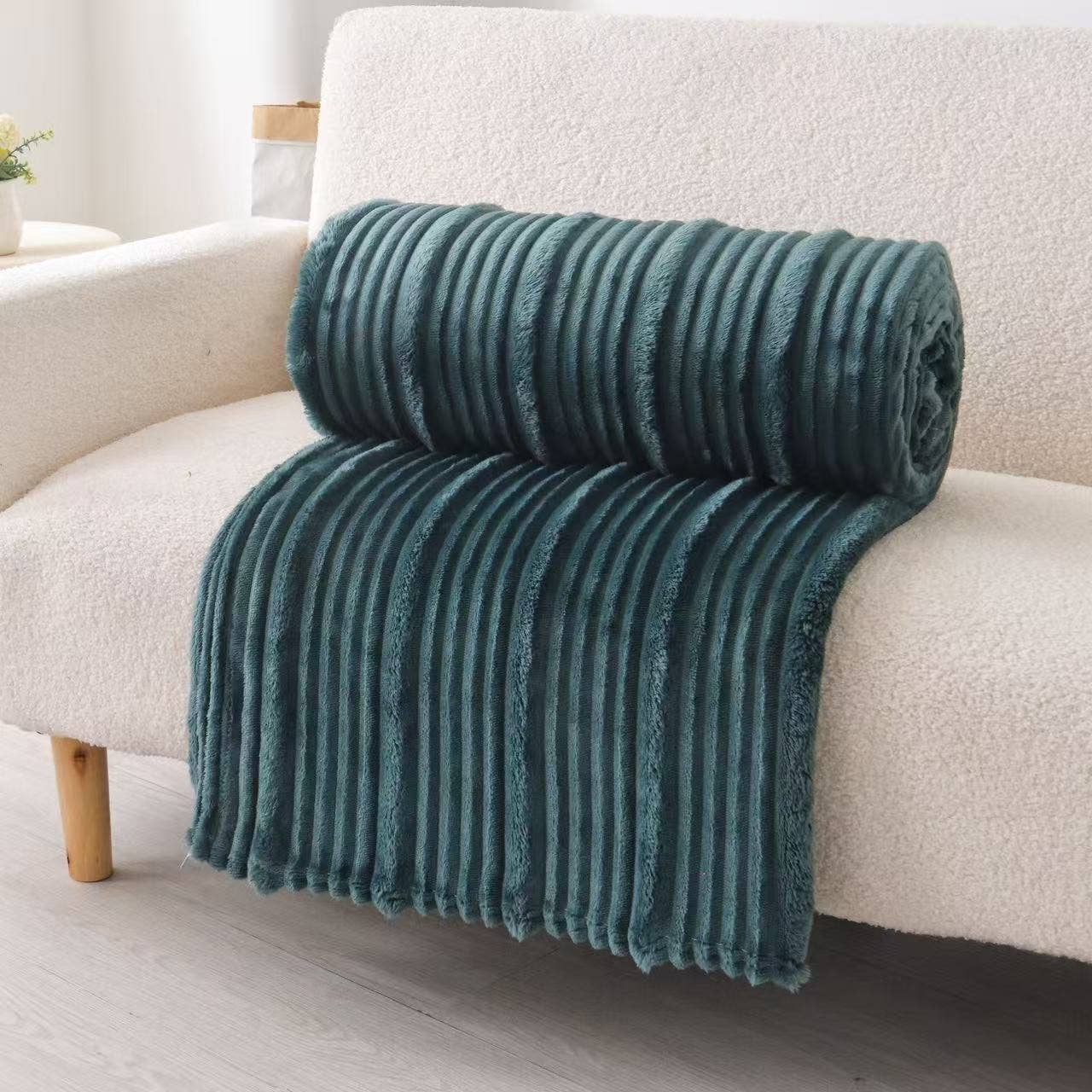 Plush Throw Ultra Soft Ribbed Blanket - Purpose + Passion Boutique