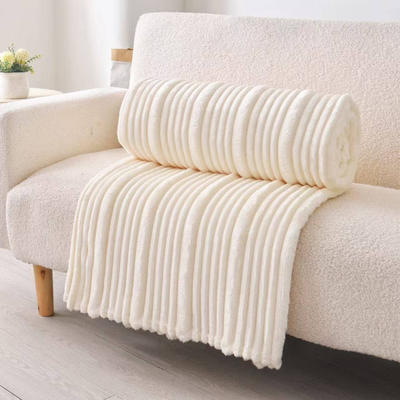 Plush Throw Ultra Soft Ribbed Blanket - Purpose + Passion Boutique