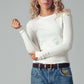 Polished Button Cuff Slim Knit Top - Purpose + Passion Boutique