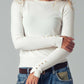 Polished Button Cuff Slim Knit Top - Purpose + Passion Boutique