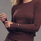 Polished Button Cuff Slim Knit Top - Purpose + Passion Boutique
