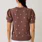 Polka Dot Brown Embroidered Sweater - Purpose + Passion Boutique