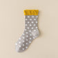 Polka Dot Lace Sweet Bubble Socks - Light Grey - Purpose + Passion Boutique