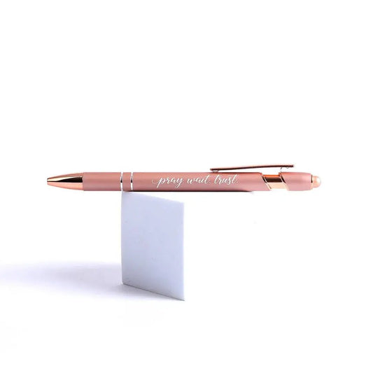 Pray Wait Trust Rose Gold Pen - Purpose + Passion Boutique