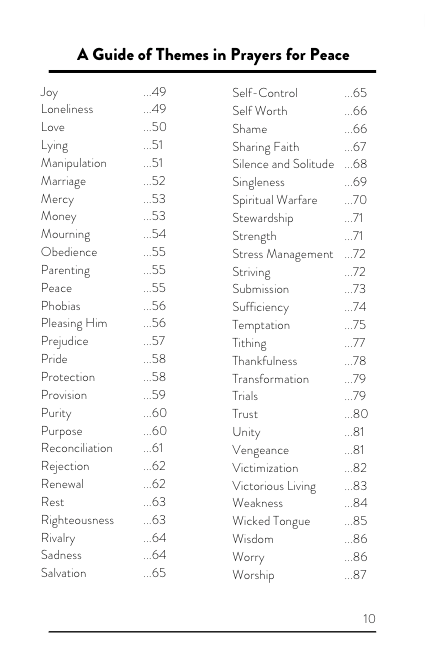 Prayers for Peace: A Guide to Beat Lies with Truth & Worship - Purpose + Passion Boutique